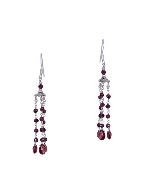 red silver drop earring - 16703770 - Very Small Image - 1