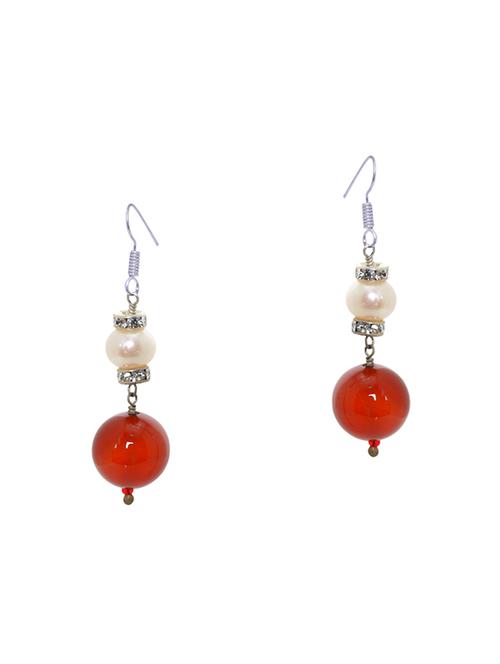 red silver drop earring - 16703932 - Very Small Image - 1