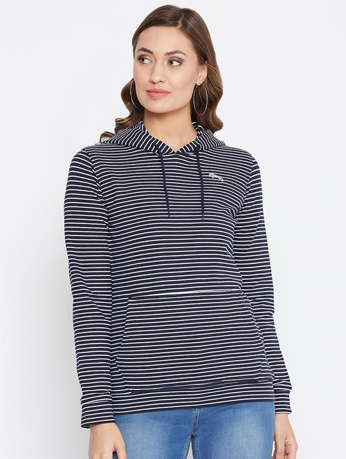 hooded neck striped sweatshirt - 16704345 - Very Small Image - 1