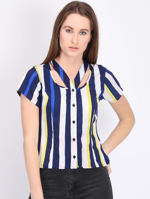 v--neck striped shirt  - 16704966 - Very Small Image - 1