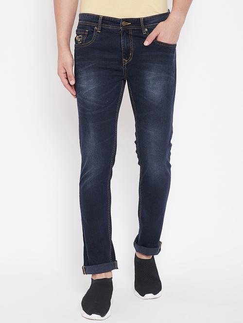 dark blue light washed denim jeans - 16706013 - Very Small Image - 1