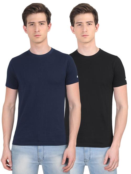 navy blue and black solid combo t-shirts - 16706139 - Very Small Image - 1