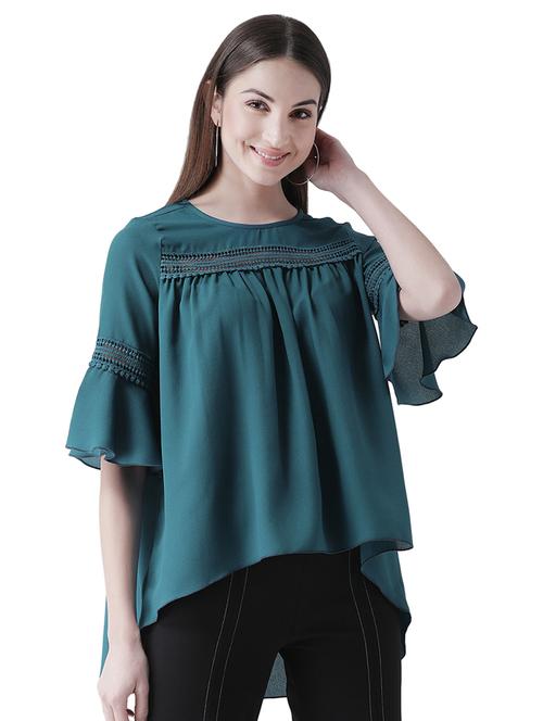 tie front lace detail top  - 16708317 - Very Small Image - 1