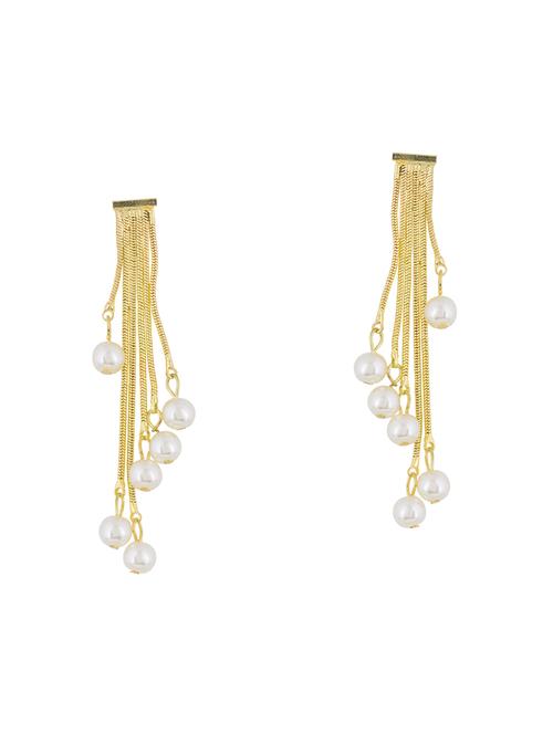gold metal drop earring - 16708536 - Very Small Image - 1