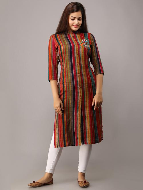 striped straight kurta - 16708869 - Very Small Image - 1