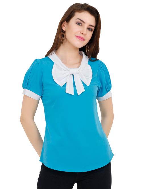 women's straight round neck top - 16711039 - Very Small Image - 1