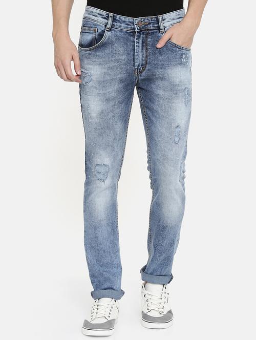 blue heavy washed ripped denim jeans - 16711798 - Very Small Image - 1