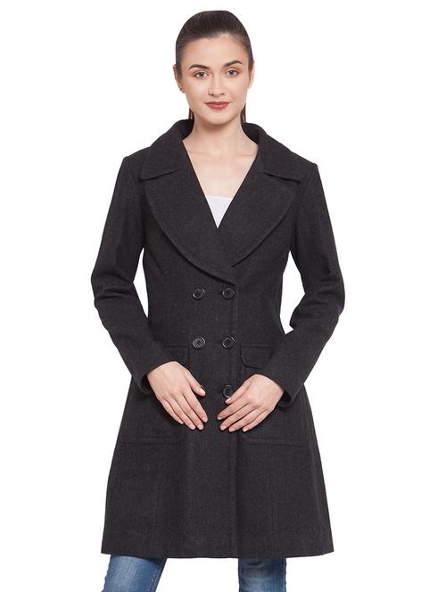 lapel  neck  trench/overcoat coat - 16711912 - Very Small Image - 1