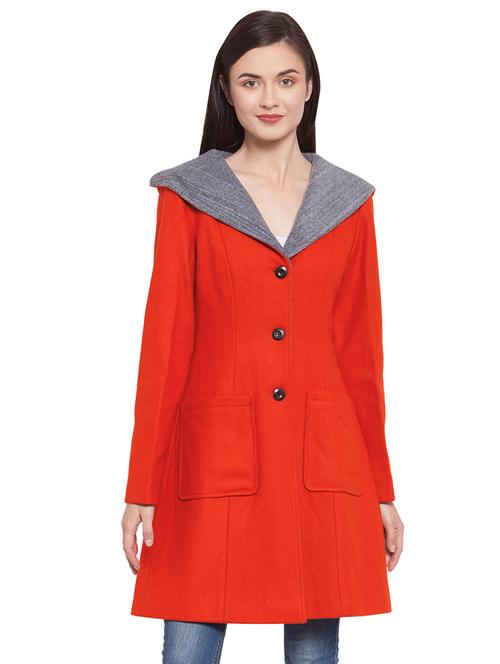 hooded neck trench/overcoat coat - 16711917 - Very Small Image - 1