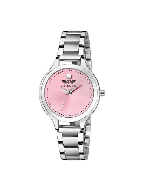 1010 pink dial & silver chain watches for girls analog watch - 16711940 - Very Small Image - 1