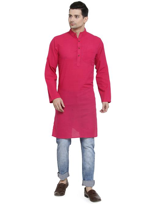 pink solid long kurta - 16712274 - Very Small Image - 1