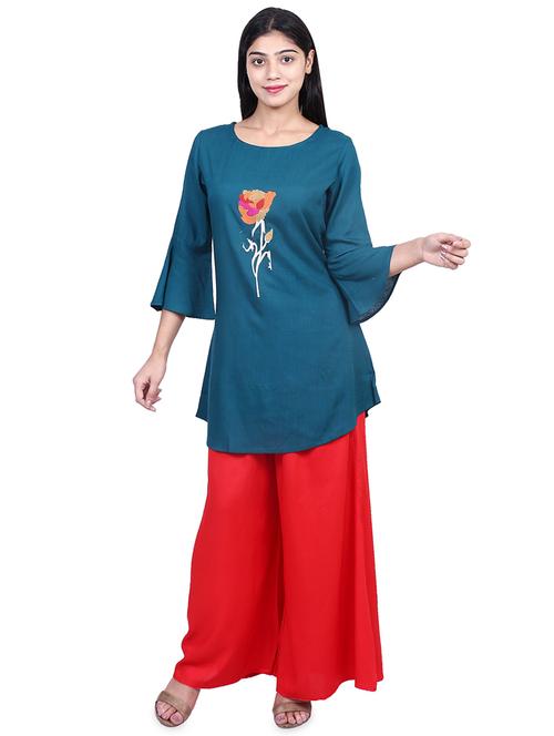 embroidered a-line kurta  - 16712381 - Very Small Image - 1