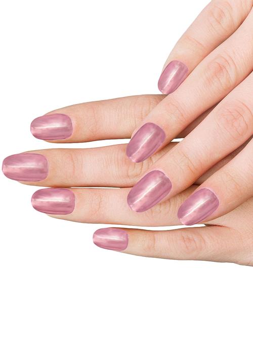 hand made /hand painted/hand crafted customised -rose gold chrome press on gel nails -with extensions and chrome nail art - 16713142 - Very Small Image - 1