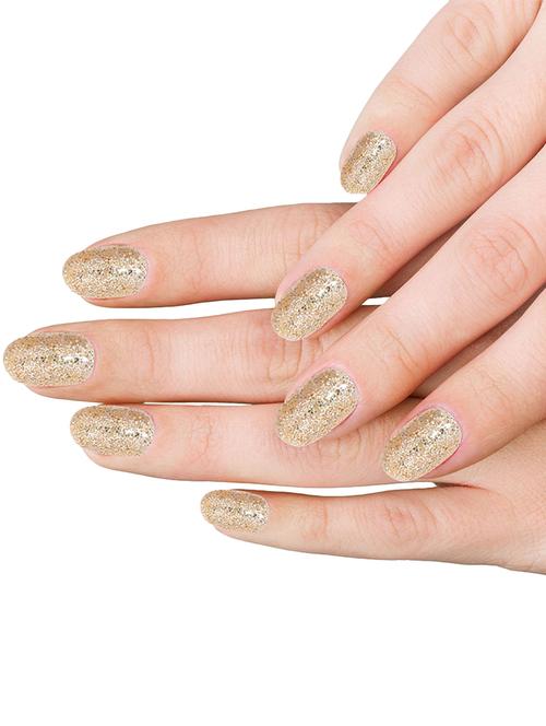 hand made /hand painted/hand crafted customised -ethinic gold glitter press on gel nails-with extensions and glitter nail art - 16713155 - Very Small Image - 1
