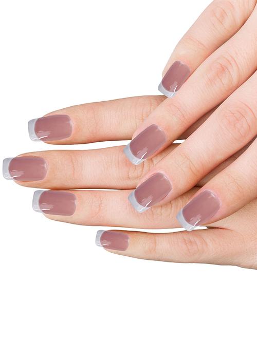 nails on board creamy french press on gel nails with nail art -with extensions and french nail art - 16713158 - Very Small Image - 1