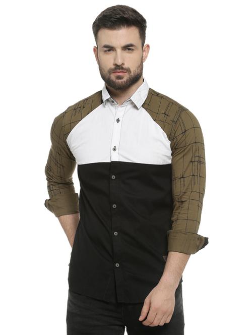 mens color block casual shirt - 16713879 - Very Small Image - 1