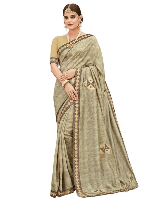 applique bordered saree with blouse - 16714312 - Very Small Image - 1
