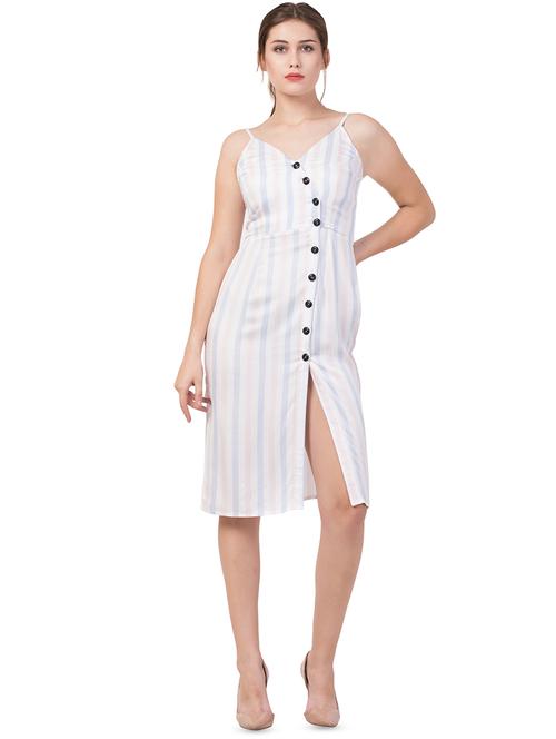 cami neck striped a-line dress - 16714335 - Very Small Image - 1
