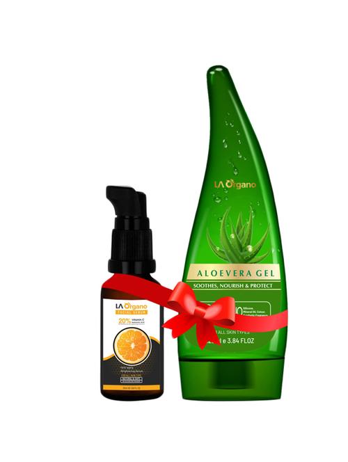 face glow serum for skin brightening and aloe vera gel for face & hair moisturization & nourishment - 16717318 - Very Small Image - 1