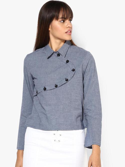 shirt collar checkered top  - 16718575 - Very Small Image - 1