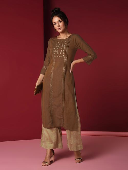 pintucks straight kurta - 16718620 - Very Small Image - 1