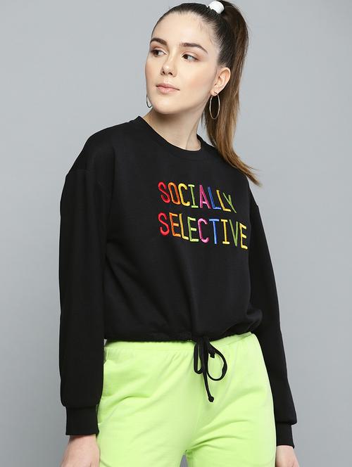 women's chest print sweatshirt - 16719616 - Very Small Image - 1