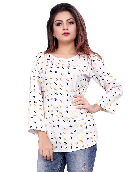 round neck abstract top  - 16720149 - Very Small Image - 1