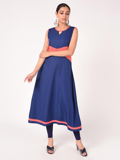 solid a-line kurta  - 16721193 - Very Small Image - 1