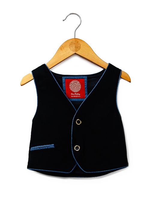 navy blue cotton waistcoat  - 16721779 - Very Small Image - 1