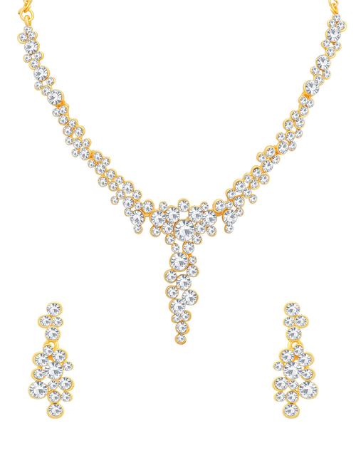 white metal necklaces and earring - 16722498 - Very Small Image - 1