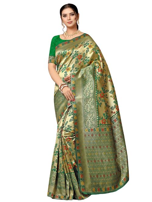 floral patola saree with blouse - 16724901 - Very Small Image - 1
