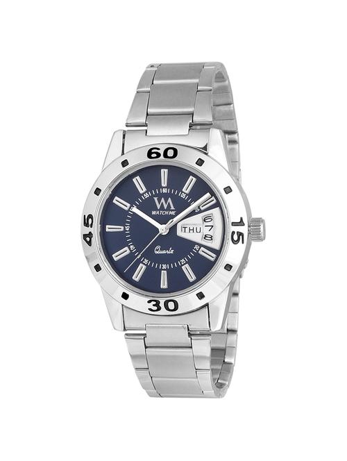 wm blue dial silver stainless steel strap day and date collection series analog quartz watch for women and girls ddwm-009-buktd1 - 16724964 - Very Small Image - 1