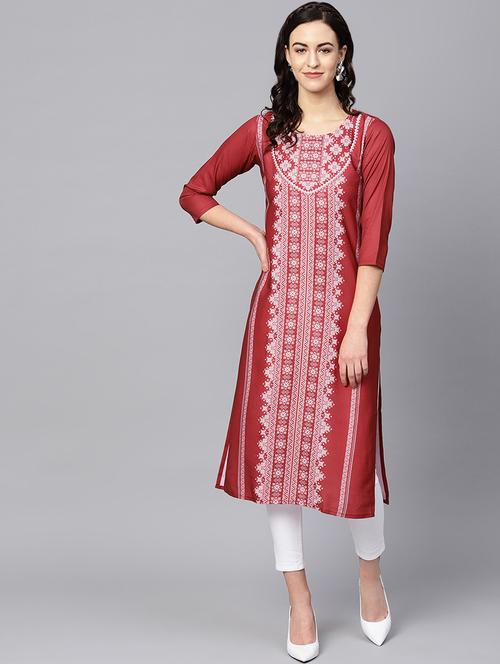 printed straight kurta - 16726068 - Very Small Image - 1