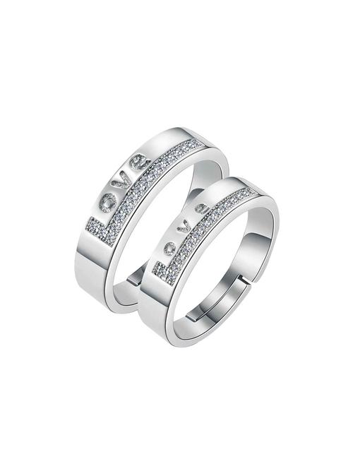 silver plated love symbol couple ring - 16726910 - Very Small Image - 1