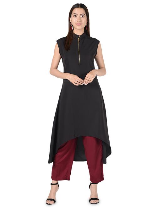 solid high-low kurta - 16728769 - Very Small Image - 1