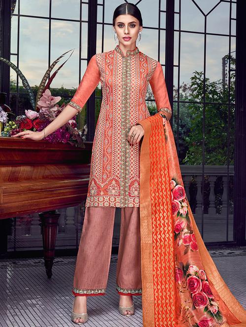  embroidered suits semi-stitched suit - 16729137 - Very Small Image - 1
