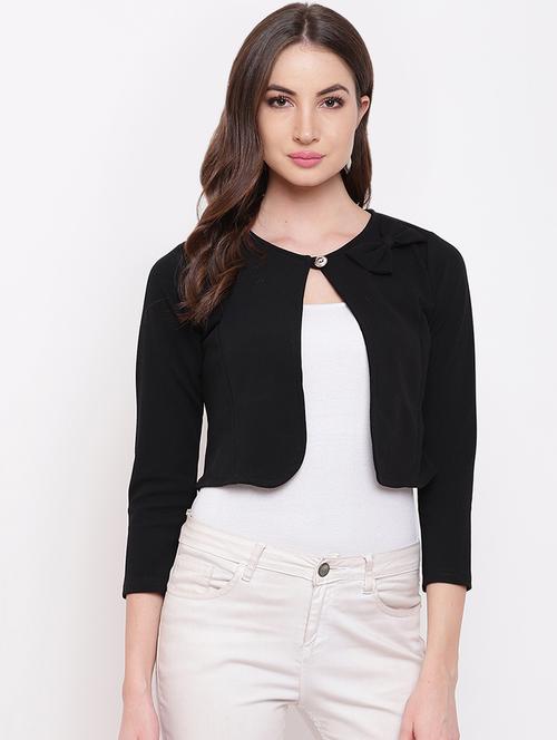 bow detail long sleeved jacket - 16730438 - Very Small Image - 1