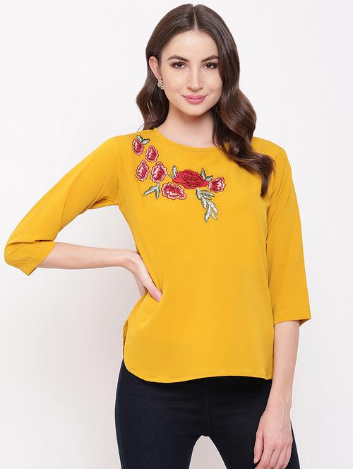 women's straight round neck top - 16730493 - Very Small Image - 1