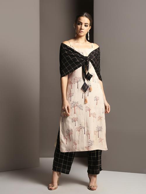 printed kurta palazzo set - 16734026 - Very Small Image - 1