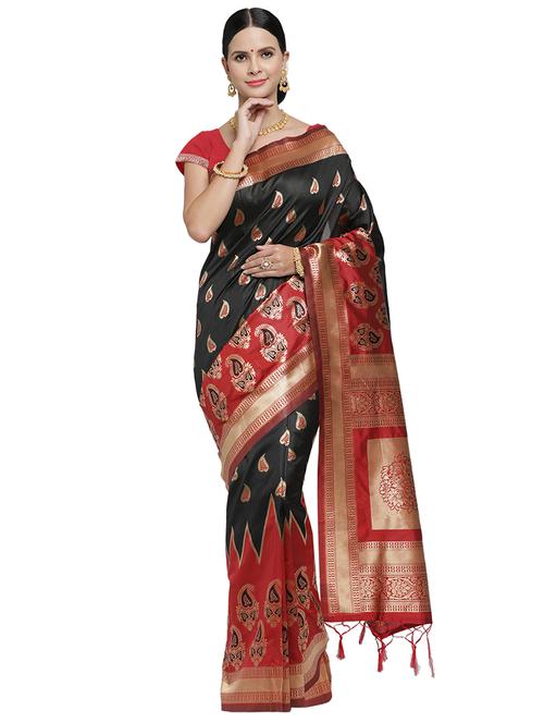 paisley woven saree with blouse - 16735013 - Very Small Image - 1