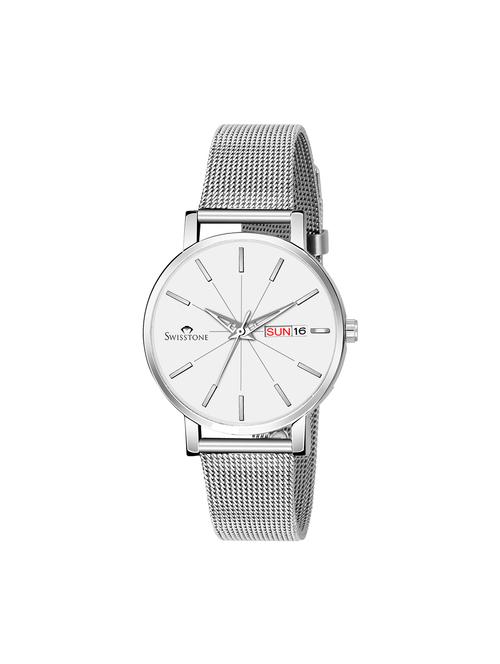 swisstone l815-wht-ch mesh-steel chain wrist watch for women - 16736165 - Very Small Image - 1