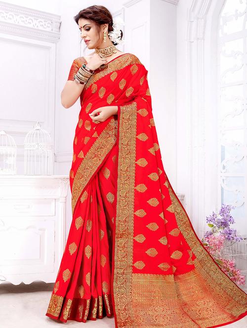self design woven saree with blouse - 16736466 - Very Small Image - 1