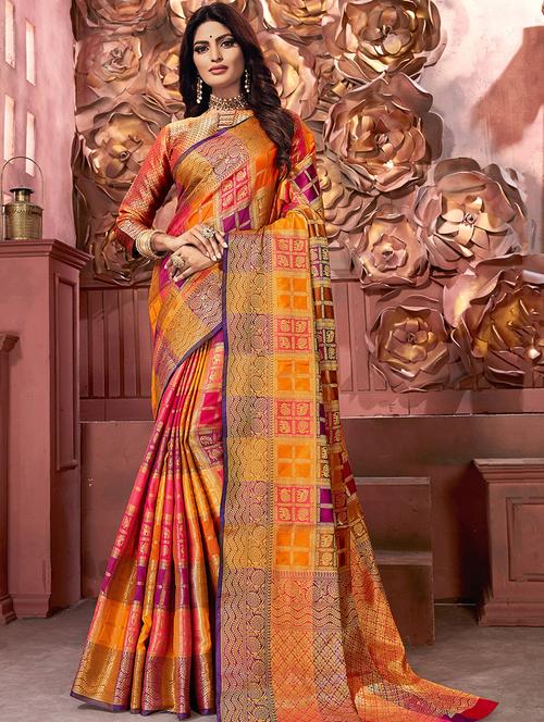 self design woven saree - 16736561 - Very Small Image - 1