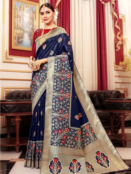 women's banarasi saree - 16736643 - Very Small Image - 1