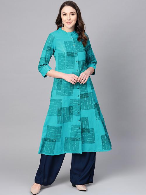 geometric printed a-line kurta - 16736721 - Very Small Image - 1