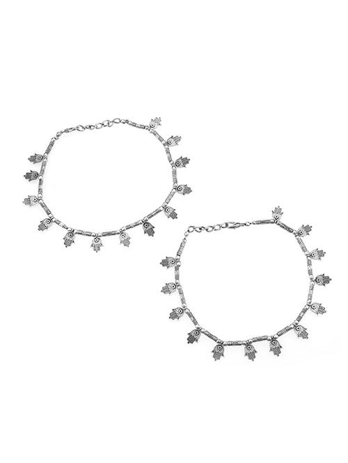silver metal anklet  and payal - 16737569 - Very Small Image - 1