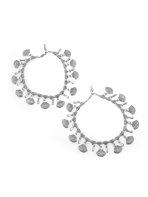 silver metal anklet  and payal - 16737574 - Very Small Image - 1