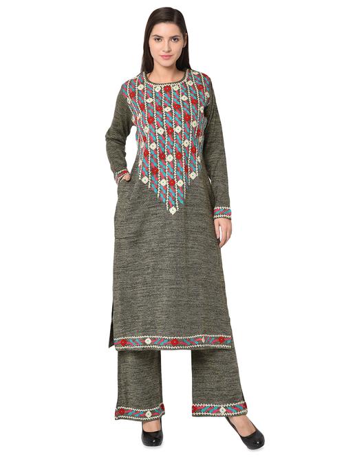 embroidered woolen set - 16738328 - Very Small Image - 1