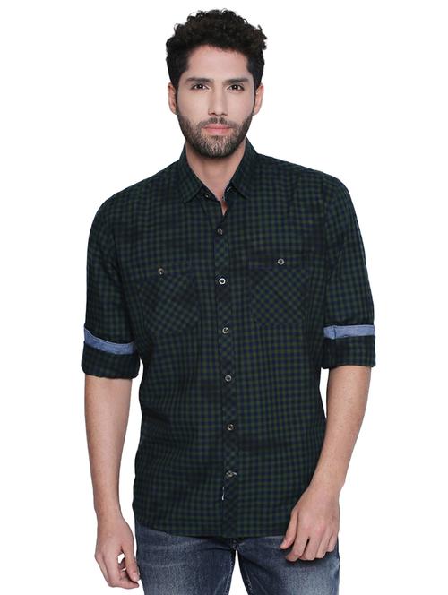 mens checks casual shirt - 16738368 - Very Small Image - 1