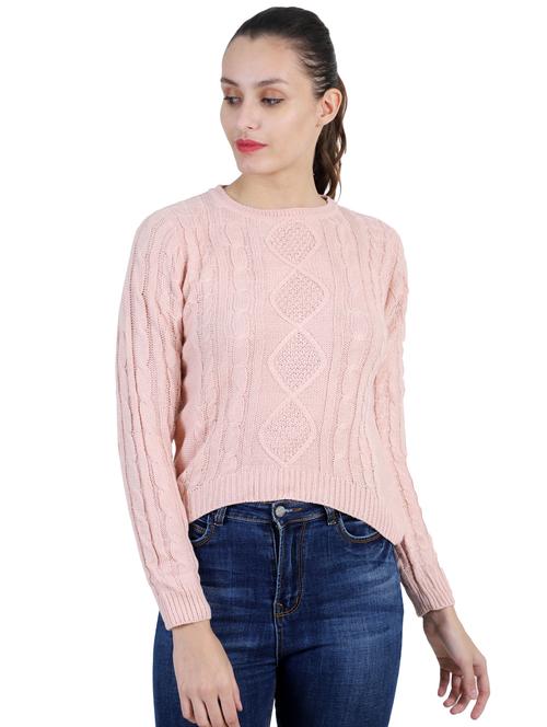 round neck solid  pullover - 16738475 - Very Small Image - 1